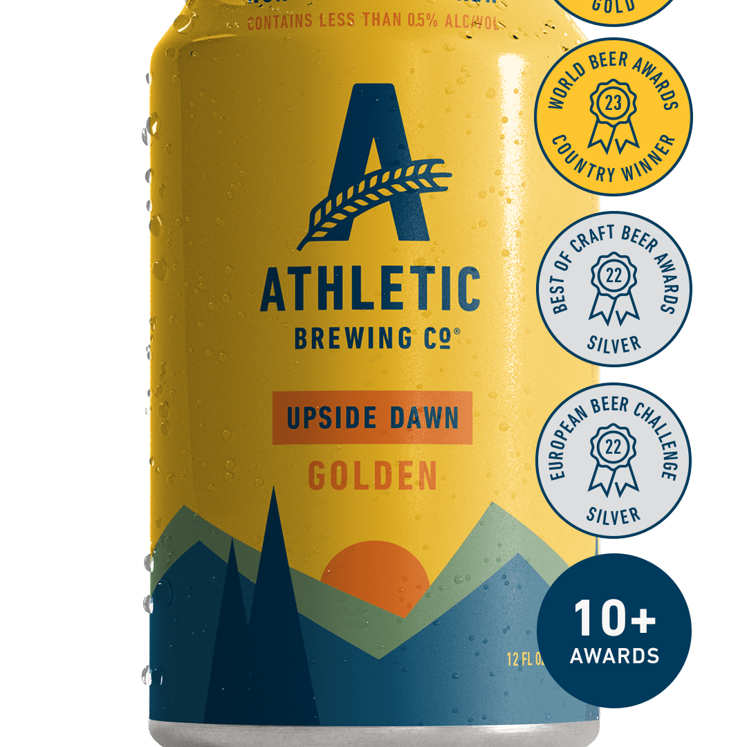 Athletic Brew Co. Upside Dawn Golden Ale 355mL | Athletic Brewing Co. | Craftzero