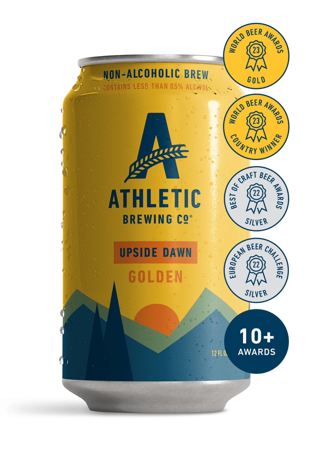 Athletic Brew Co. Upside Dawn Golden Ale 355mL | Athletic Brewing Co. | Craftzero