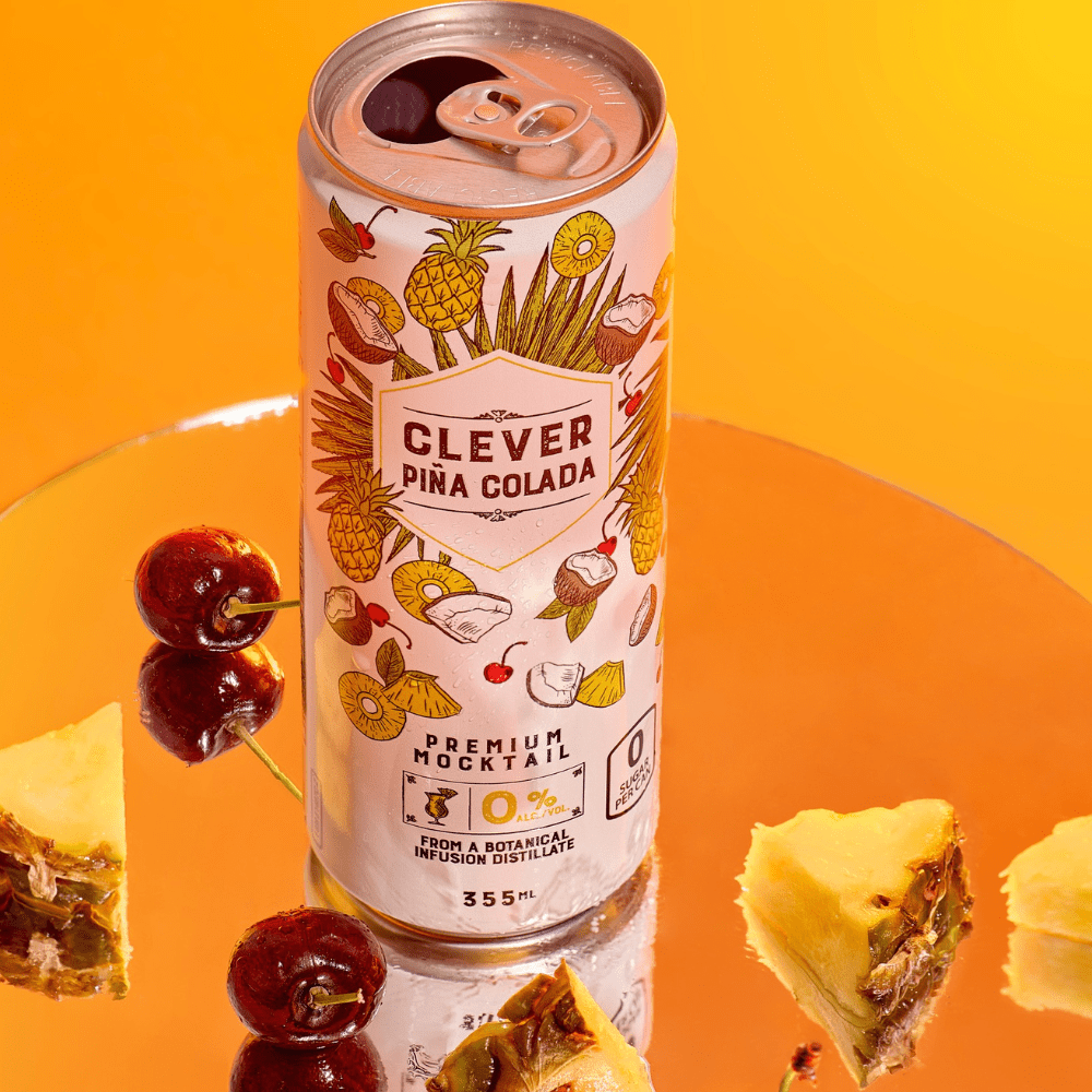 Clever Mocktails Non Alcoholic Pina Colada Zero Sugar 355ml - Clever Mocktails - Craftzero
