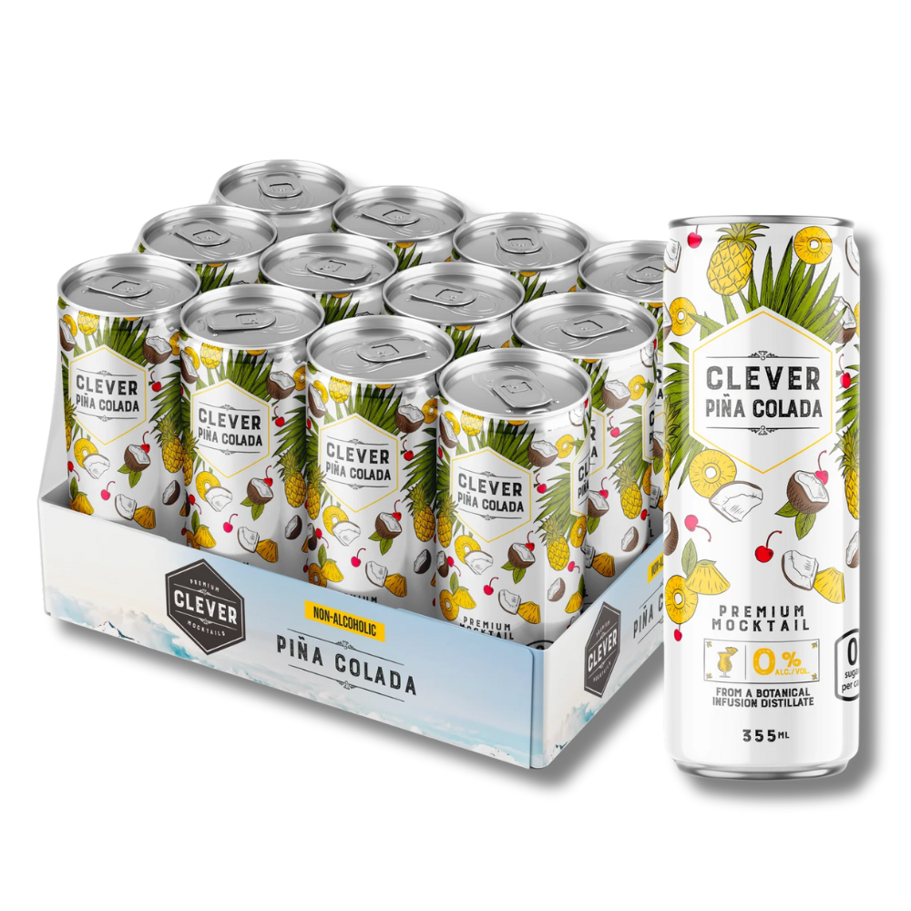 Clever Mocktails Non Alcoholic Pina Colada Zero Sugar 355ml