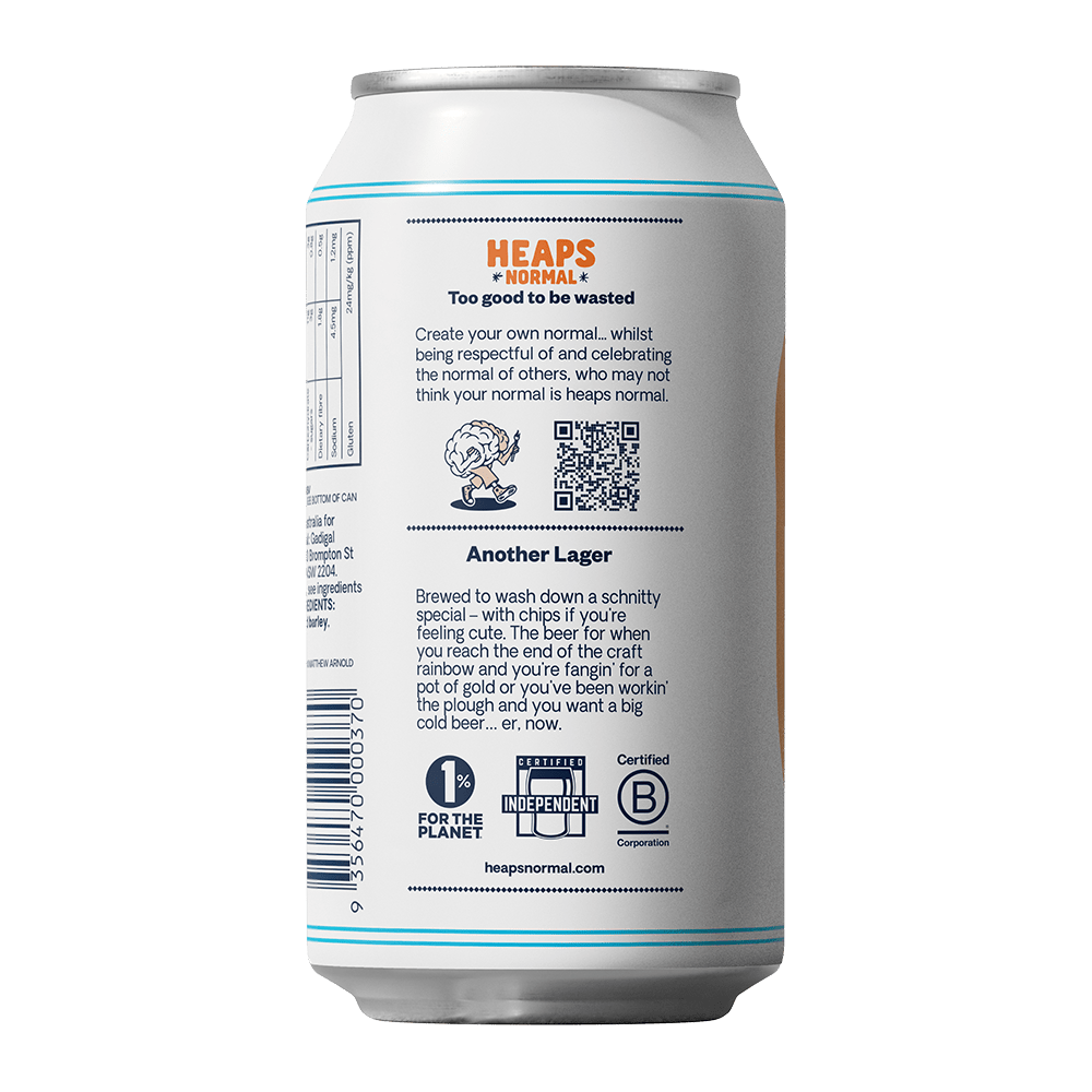 Heaps Normal Another Lager Non-Alcoholic 375ml - Heaps Normal - Craftzero