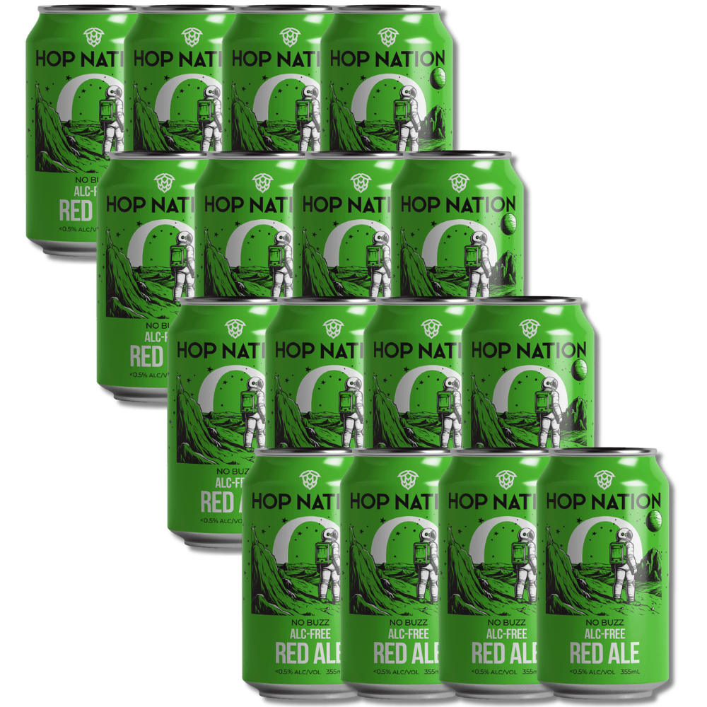 Hop Nation No Buzz American Red Non-Alcoholic Beer 355ml - Hop Nation Brewing Co. - Craftzero