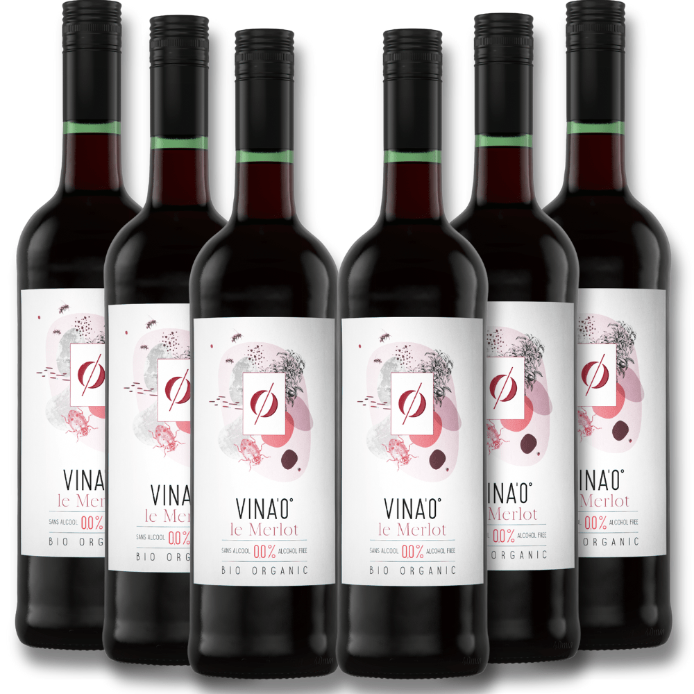 VINA’0° Le Merlot Alcohol-Free Organic Red Wine 750mL - VINA’0 - Craftzero