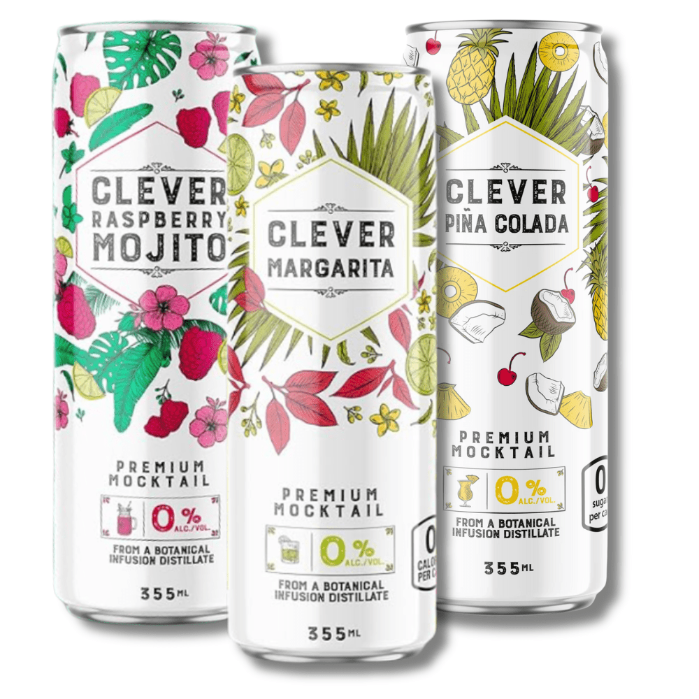 Clever Mocktails Non Alcoholic Zero Sugar Mixed Pack - 12x355ml | Clever Mocktails | Craftzero