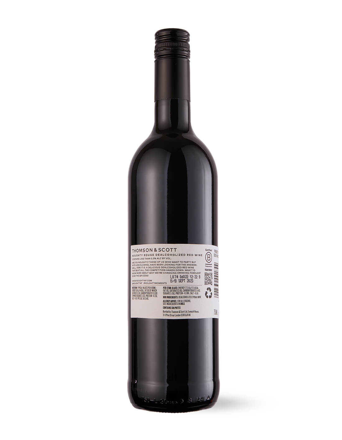 Thomson & Scott Noughty Rouge Syrah 750ml - Thomson and Scott - Craftzero