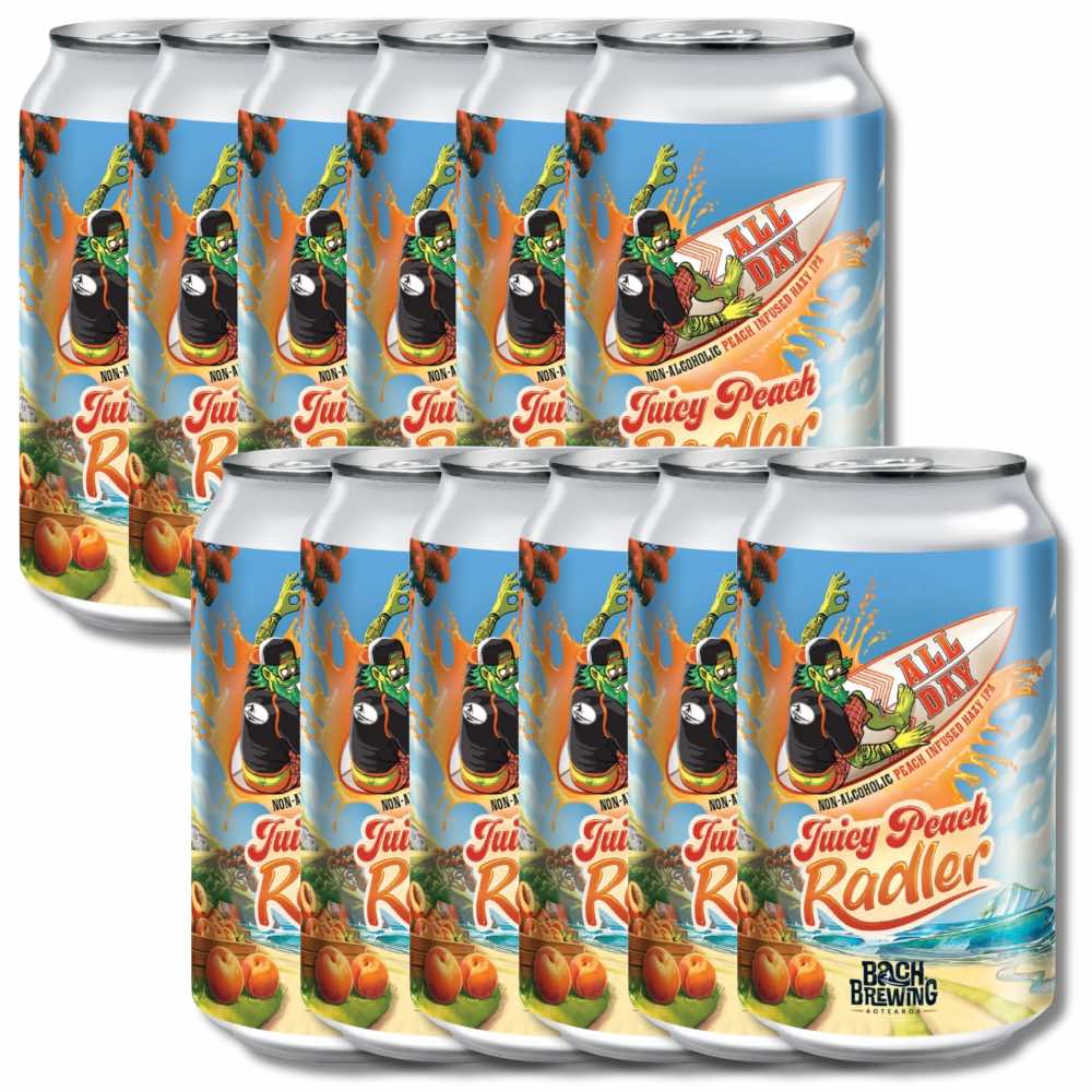 Bach Brewing All Day Peach Radler Non Alc Hazy IPA 330ml