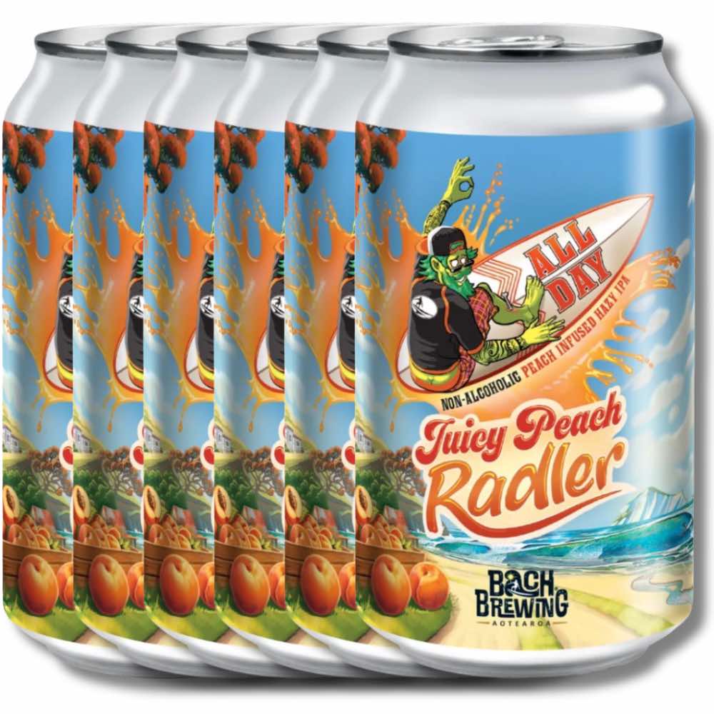 Bach Brewing All Day Peach Radler Non Alc Hazy IPA 330ml