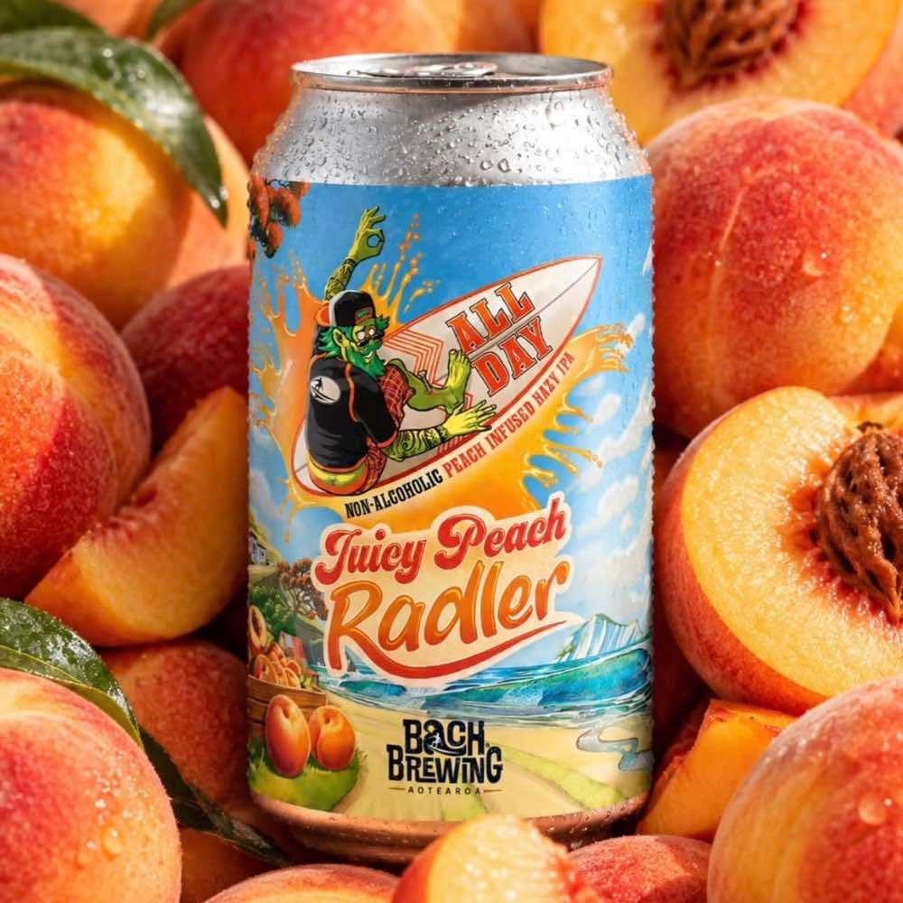 Bach Brewing All Day Peach Radler Non Alc Hazy IPA 330ml