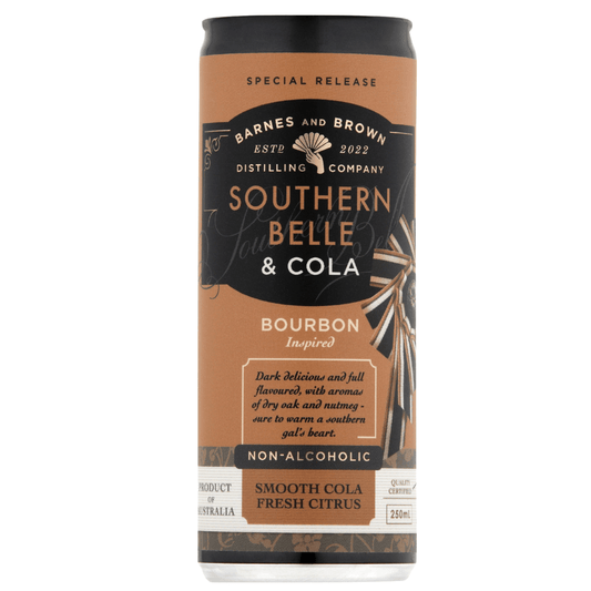 Barnes and Brown Non Alcoholic Southern Belle & Cola (Bourbon Inspired) RTD 250ml - Barnes & Brown - Craftzero