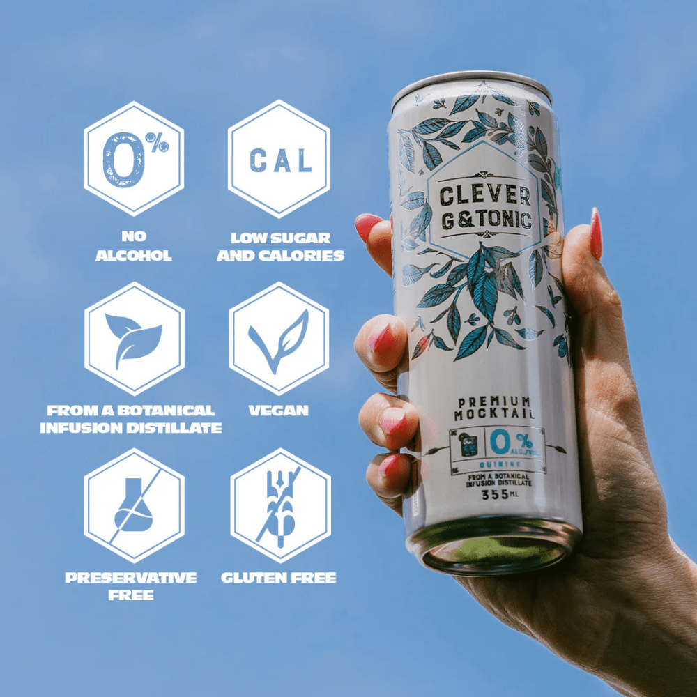 Clever Mocktails Non Alcoholic Gin & Tonic 355ml - Clever Mocktails - Craftzero