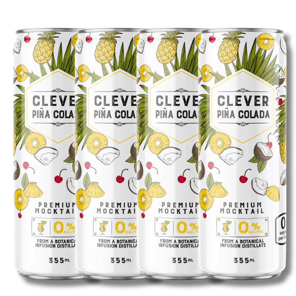 Clever Mocktails Non Alcoholic Pina Colada Zero Sugar 355ml - Clever Mocktails - Craftzero