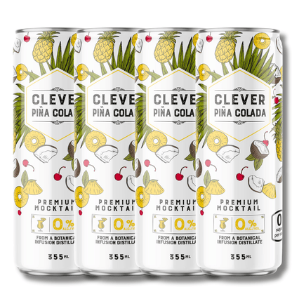 Clever Mocktails Non Alcoholic Pina Colada Zero Sugar 355ml - Clever Mocktails - Craftzero