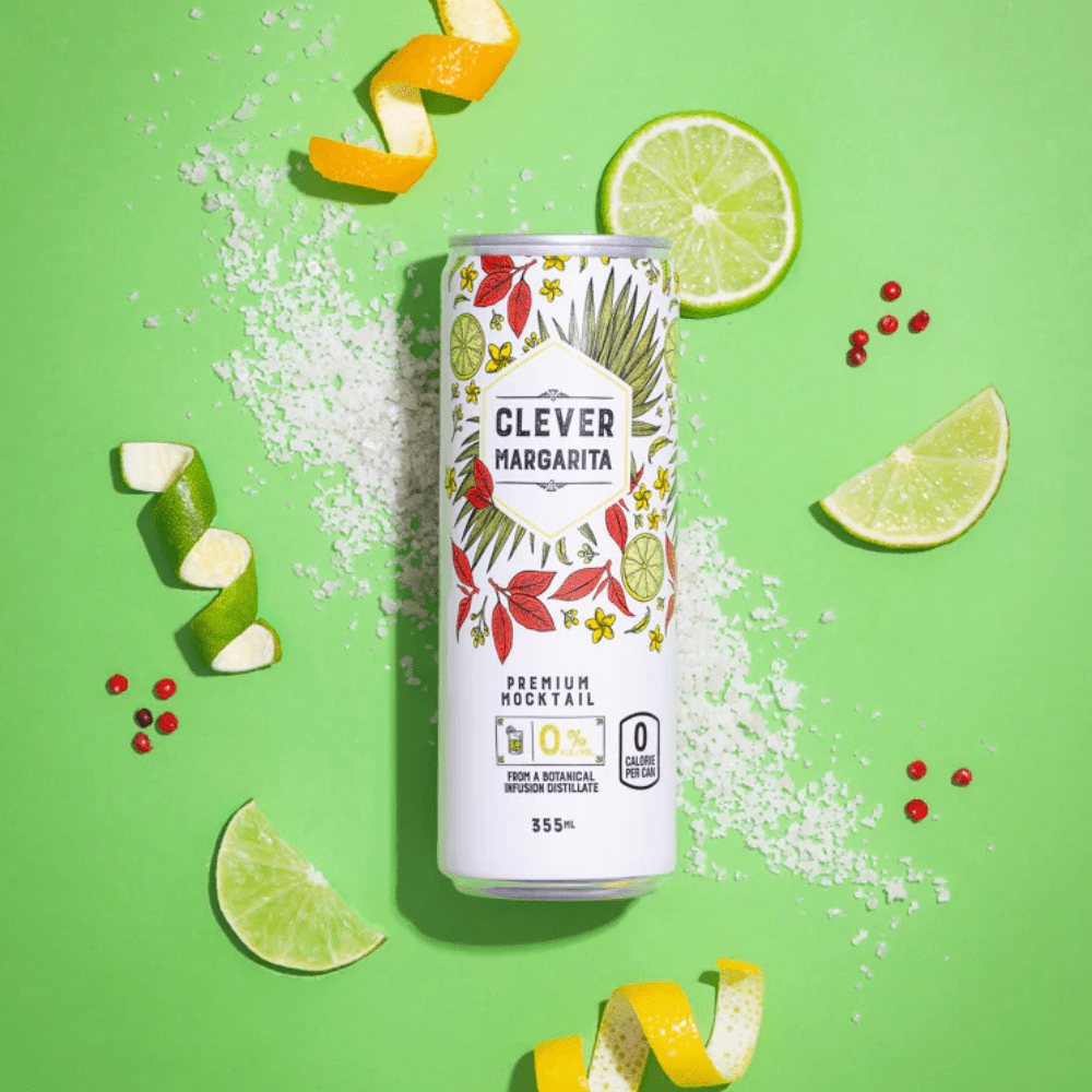 Clever Mocktails Non Alcoholic Margarita Zero Sugar 355ml - Clever Mocktails - Craftzero