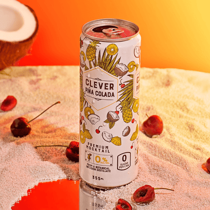 Clever Mocktails Non Alcoholic Pina Colada Zero Sugar 355ml - Clever Mocktails - Craftzero