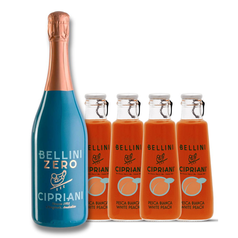The Bellini Bundle - NA Virgin Peach Bellini 180ml (4pk) + Bellini Zero 750ml - Cipriani - Craftzero
