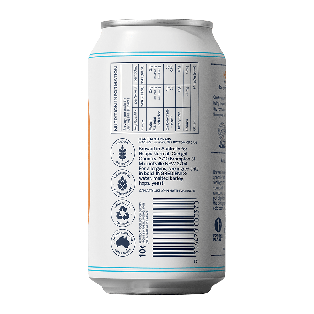 Heaps Normal Another Lager Non-Alcoholic 375ml - Heaps Normal - Craftzero