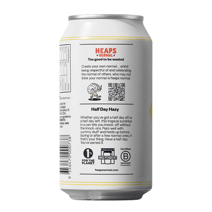 Heaps Normal Half Day Hazy Alcohol Free Beer 375mL - Heaps Normal - Craftzero