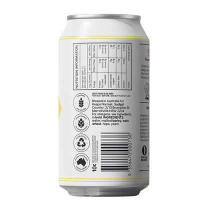 Heaps Normal Half Day Hazy Alcohol Free Beer 375ml - Heaps Normal - Craftzero