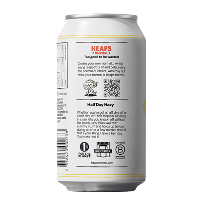 Heaps Normal Half Day Hazy Alcohol Free Beer 375ml - Heaps Normal - Craftzero