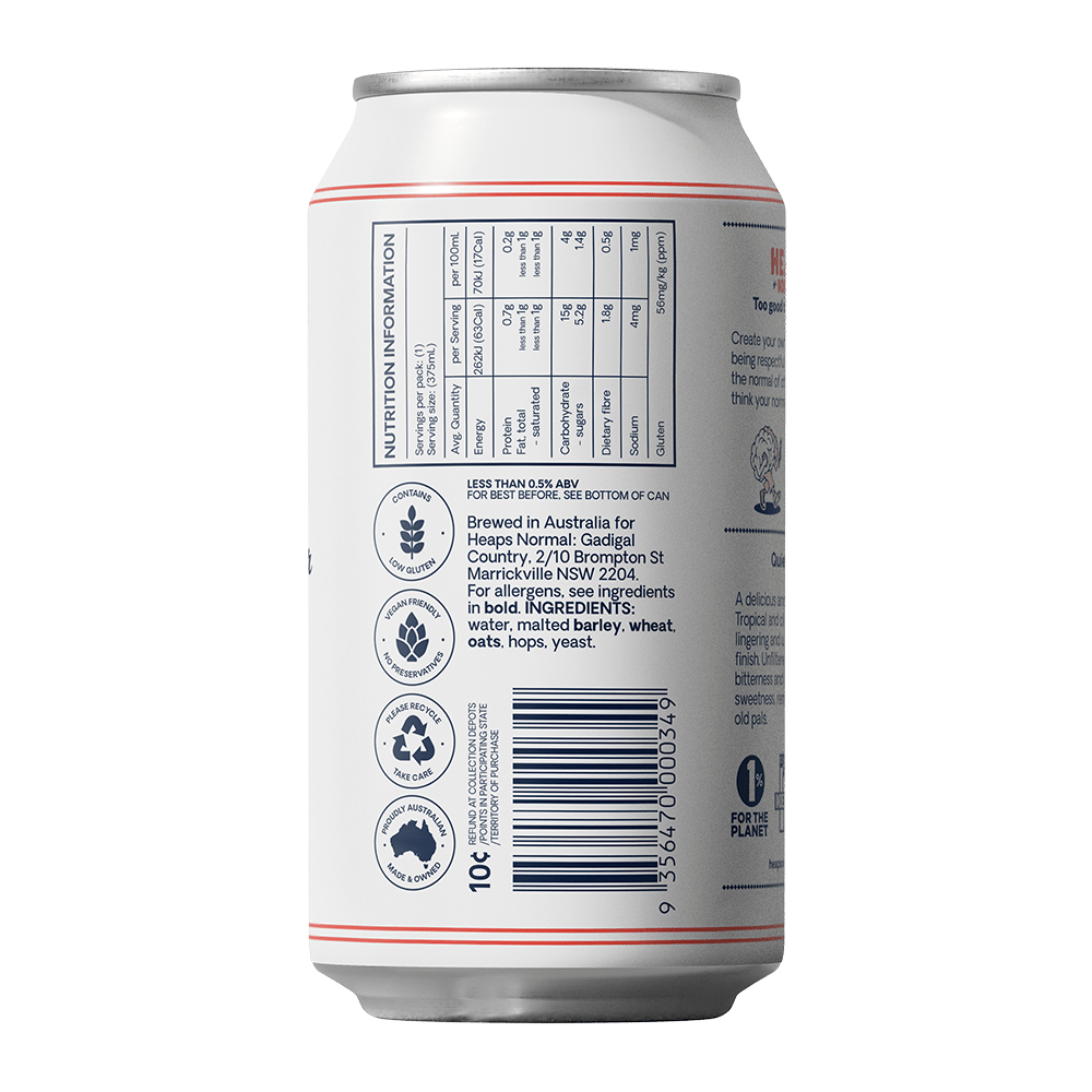 Heaps Normal Quiet XPA Non-Alcoholic Beer 375ml - Heaps Normal - Craftzero