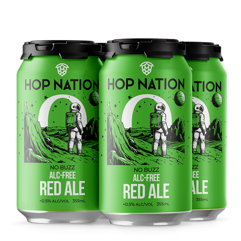 Hop Nation No Buzz American Red Non-Alcoholic Beer 355ml - Hop Nation Brewing Co. - Craftzero