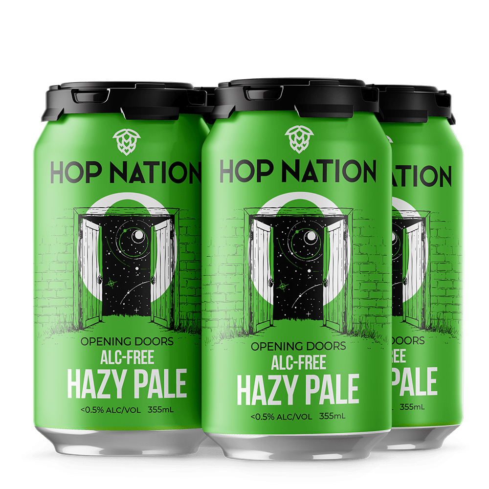 Hop Nation Opening Doors Alc-Free Hazy Pale Ale 355ml ***BBD 02/26*** - Hop Nation Brewing Co. - Craftzero