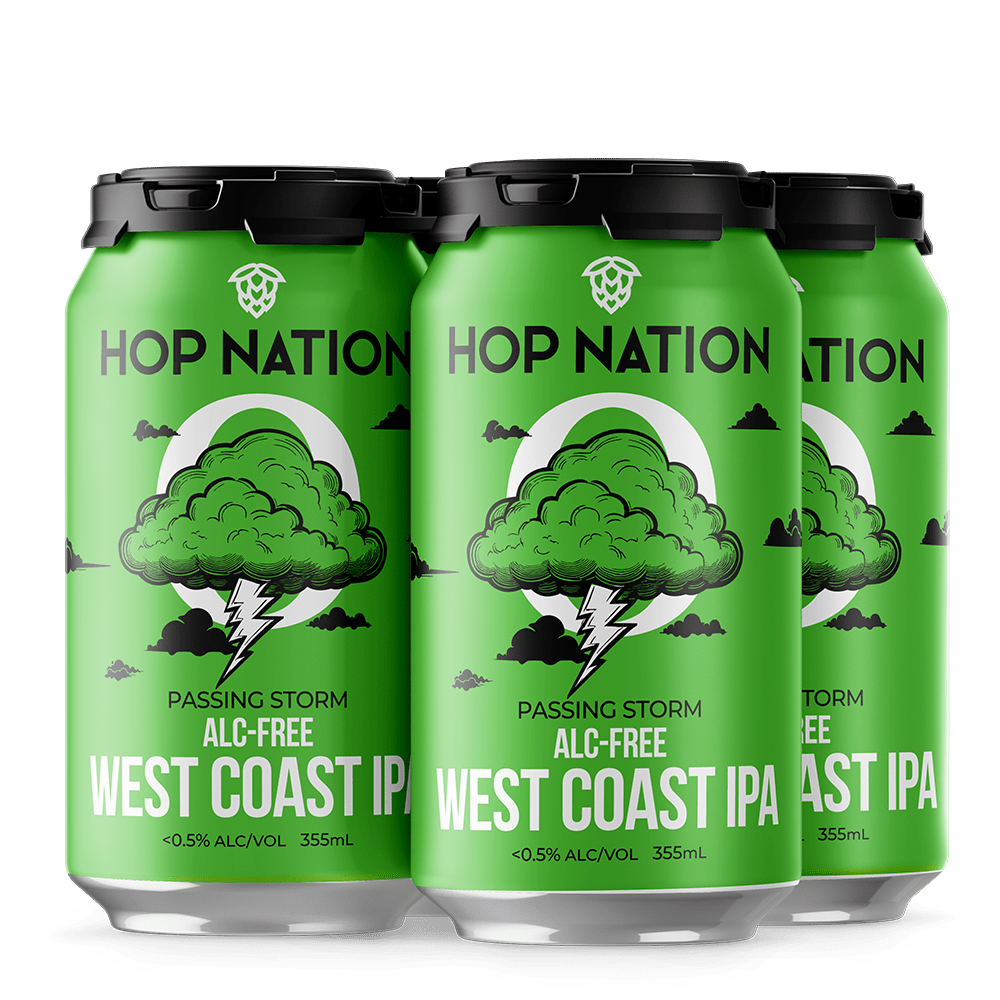 Hop Nation Passing Storm West Coast IPA Non-Alcoholic Beer 355ml - Hop Nation Brewing Co. - Craftzero