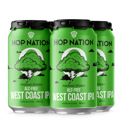 Hop Nation Passing Storm West Coast IPA Non-Alcoholic Beer 355ml - Hop Nation Brewing Co. - Craftzero