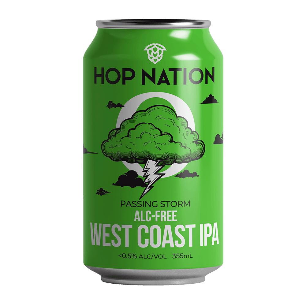 Hop Nation Passing Storm West Coast IPA Non-Alcoholic Beer 355ml - Hop Nation Brewing Co. - Craftzero