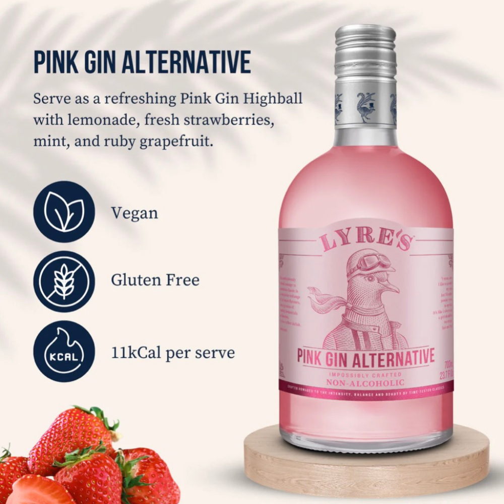 Lyre's Pink Gin Alternative Alcohol Free Spirit 700ml - Lyres - Craftzero