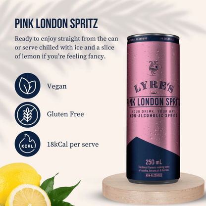 Lyre's Non-Alcoholic RTD Pink London Spritz 250ml - Lyres - Craftzero