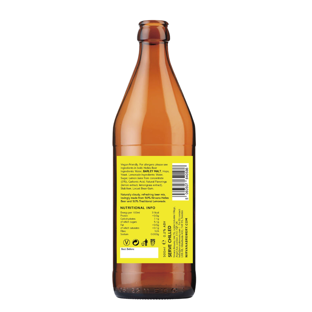 Nirvana Cloudy Lemon Lager - Non Alcoholic Radler 500ml ***BBD 08/26*** - Nirvana - Craftzero