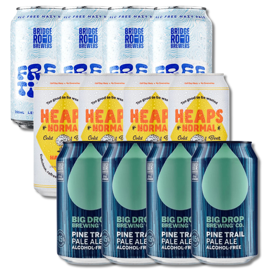 Non-Alcoholic Pale Ale Trio Sampler - Big Drop, Heaps Normal, Bridge Road (12 Pack) - Craftzero - Craftzero