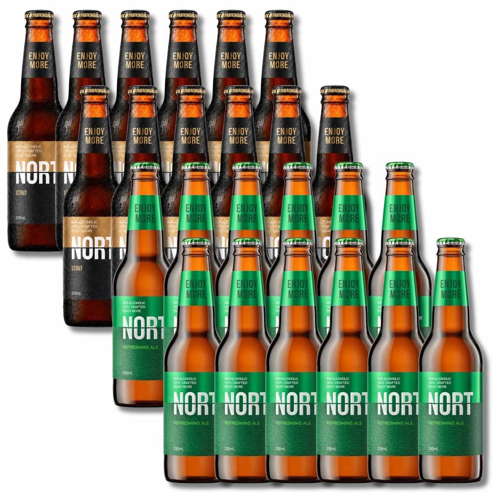 NORT Refreshing Ale & Stout Alcohol Free Duo (24 Bottles) - Modus Brewing - Craftzero