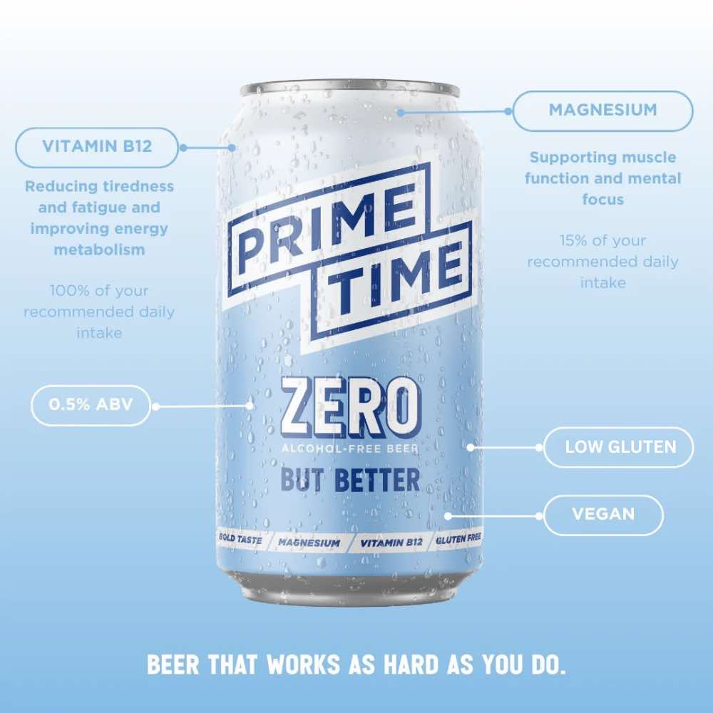 Prime Time Zero Alcohol-Free Functional Lager 330ml - Prime Time - Craftzero