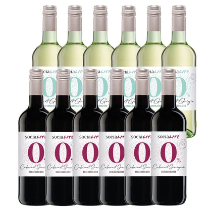 SociaLITE Bundle - Pinot Grigio & Cabernet Sauvignon Alcohol Removed (12 Bottles) - SociaLite - Craftzero