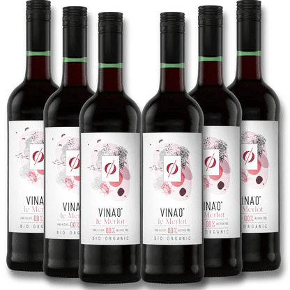 VINA’0° Le Merlot Alcohol-Free Organic Red Wine 750mL - VINA’0 - Craftzero