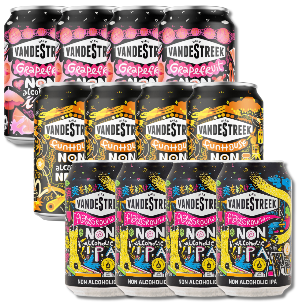 Vandestreek Non-Alcoholic Beer Trio Experience | Playground, NEIPA, & Grapefruit (12 Pack)