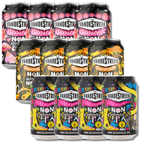 Vandestreek Non-Alcoholic Beer Trio Experience | Playground, NEIPA, & Grapefruit (12 Pack)