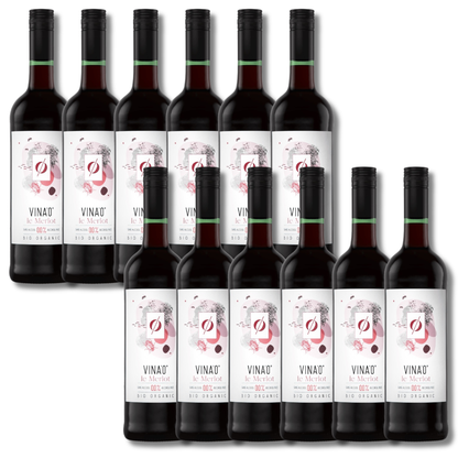 VINA’0° Le Merlot Alcohol-Free Organic Red Wine 750mL