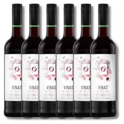 VINA’0° Le Merlot Alcohol-Free Organic Red Wine 750mL