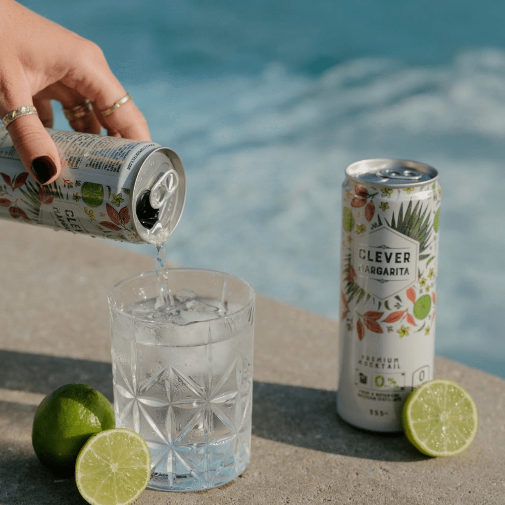Clever Mocktails Non Alcoholic Margarita Zero Sugar 355ml - Clever Mocktails - Craftzero