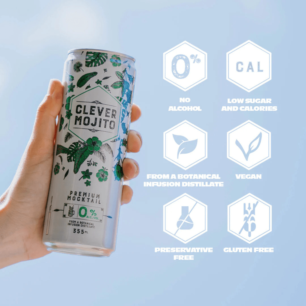 Clever Mocktails Non Alcoholic Mojito 355ml - Clever Mocktails - Craftzero
