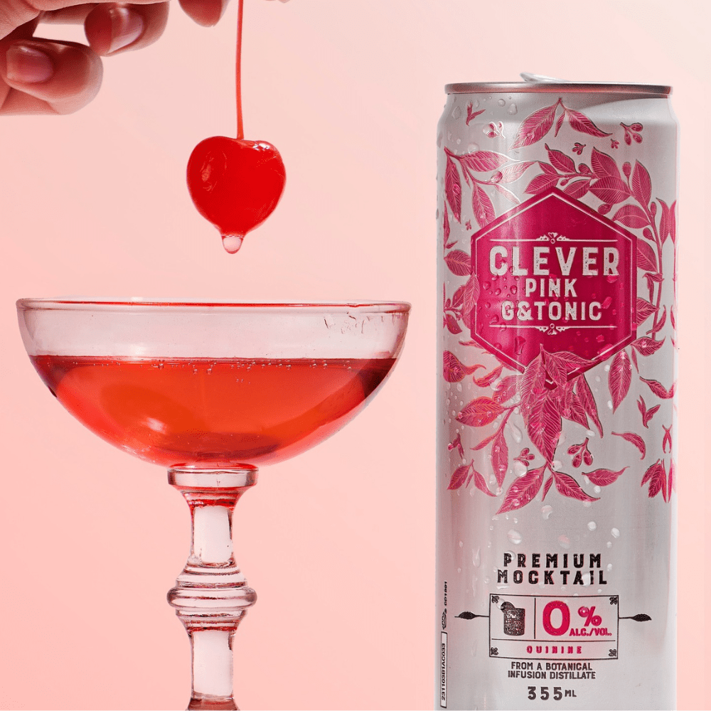 Clever Mocktails Non Alcoholic Pink Gin & Tonic 355ml - Clever Mocktails - Craftzero