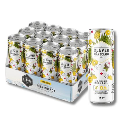 Clever Mocktails Non Alcoholic Pina Colada Zero Sugar 355ml - Clever Mocktails - Craftzero