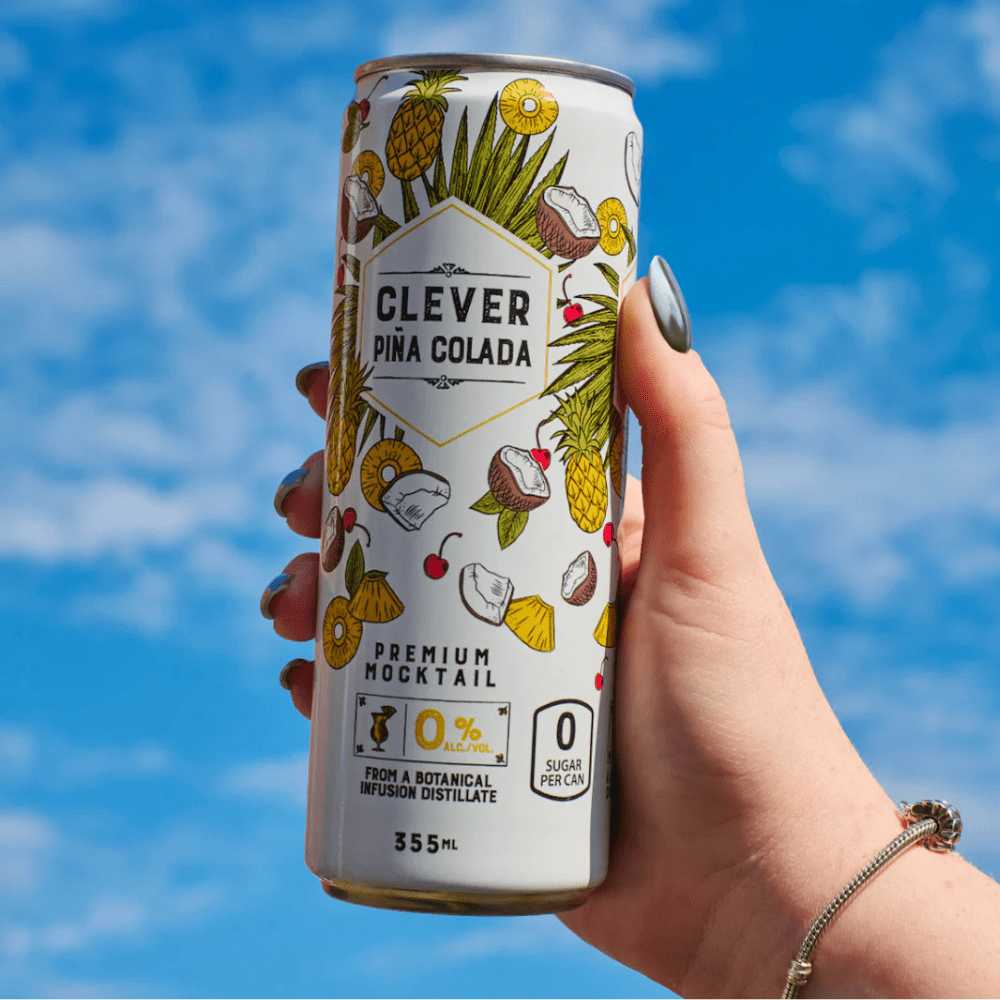Clever Mocktails Non Alcoholic Pina Colada Zero Sugar 355ml - Clever Mocktails - Craftzero
