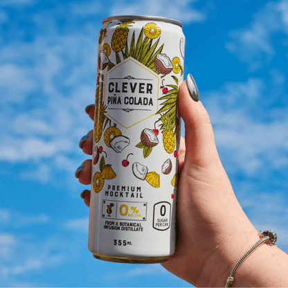 Clever Mocktails Non Alcoholic Pina Colada Zero Sugar 355ml - Clever Mocktails - Craftzero
