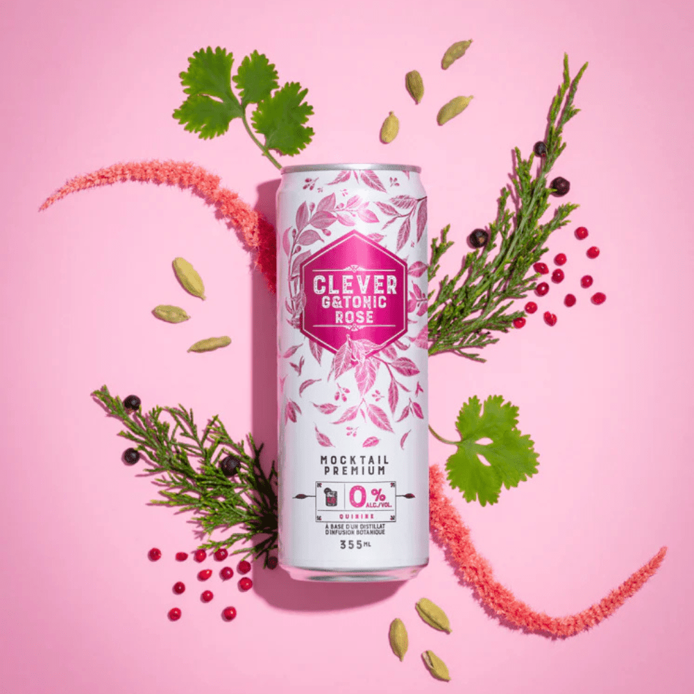 Clever Mocktails Non Alcoholic Pink Gin & Tonic 355ml - Clever Mocktails - Craftzero