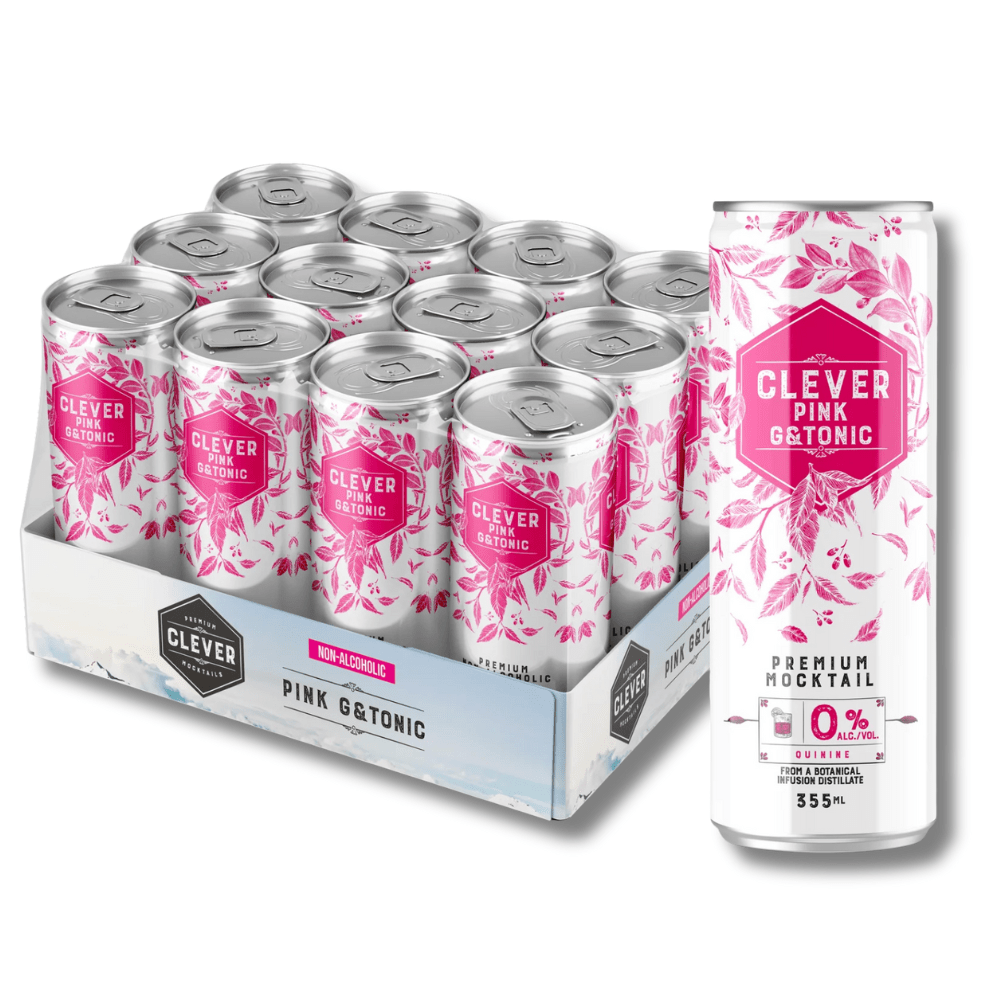 Clever Mocktails Non Alcoholic Pink Gin & Tonic 355ml - Clever Mocktails - Craftzero