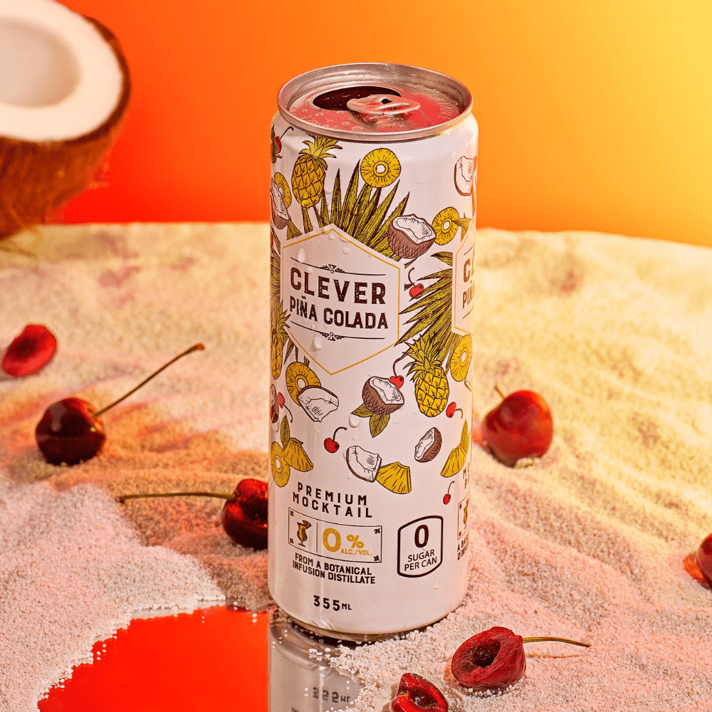 Clever Mocktails Non Alcoholic Pina Colada Zero Sugar 355ml - Clever Mocktails - Craftzero